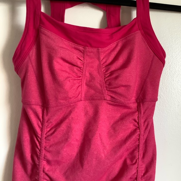 Athleta Scruntch Tank Hot Pink Strappy Criss Cross - Picture 4 of 6